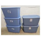 5 - 30 Gallon Tubs With Lids