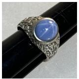 Blue stone ring - Stamped 10k