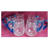 6 Mid Century BLENKO #442-G Crackle Art Glass