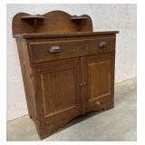 Chestnut washstand with cast iron pulls 30x15x28