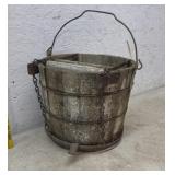 Early wooden mop bucket
