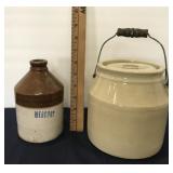 Jug & Ceramic handled canister *some damage