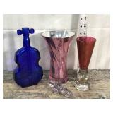 Pretty vases & glass stopper *blue, pink, red