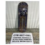2 tin Signs - Motorcycle Thermometer