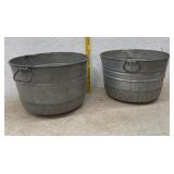 Two galvanized tubs 17in