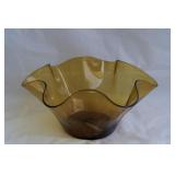 Blenko Glass #3744 Ruffled Edge Bowl 8 1/4" wide