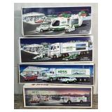4 Hess toy - trucks and Helicopter