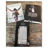 Michael Jackson books and light up glove