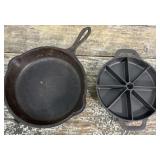 Cast iron corn bread pans and baking marked pan