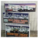 3 Hess toys - monster truck, sport Utility