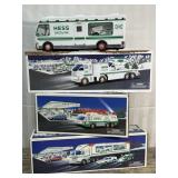 4 Hess toys - trucks, emergency truck, recreation