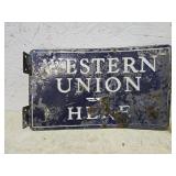 Porcelain western Union sign