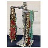 Lot of necklaces with stand