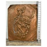 Embossed Copper cowboy on horse