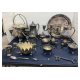 Large lot of silver plate