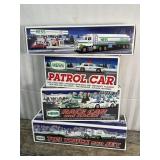 4 Hess toys - trucks, Race car, Patrol car