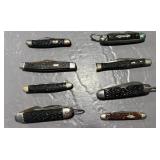 8 pocket knives kamp-king Jabre Japan & more