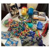Magnetic toys, clown, kool aid cups, games, and