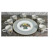 Villeroy & Boch mugs and platter - 1 mug cracked