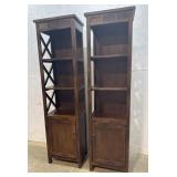 Pair of one door bookcases 18x15x72