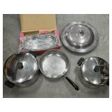 Revere ware pans and frying pan, Stainless Steels
