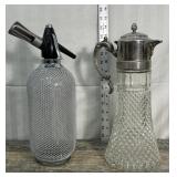Diamond point water/wine pitcher and seltzer