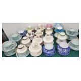 2 Lots of mixed cups and saucers adams wedgewood