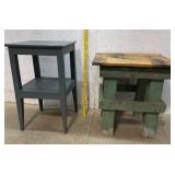 Two primitive end tables