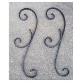 Antique Pair of Wrought Iron Scrolls 27" long
