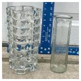 1970s Luminarc France Glass Vase, Heavy Geometric