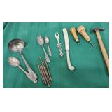 Lot of tools and flatware etc