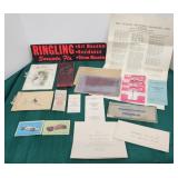 Lot of ephemera - autograph books ribbon photos