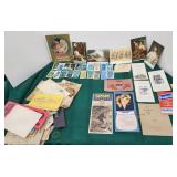 Misc ephemera cigarette cards postcards etc