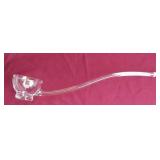 Vintage West Virginia Glass Footed Punch Ladle w/