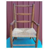 Antique Primitive Hand Made Childs Rush Seat