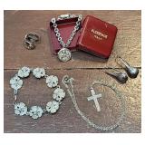 Silver jewelry including religious
