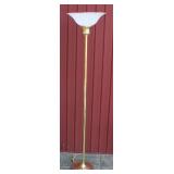 Torchiere Brass Floor Lamp w/ Acrylic Shade 67"