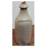 AF Rockwell stoneware bottle - highlighted blue