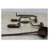 Hand braces, ladle,pry bar
