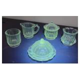 Clear glass glowing green child