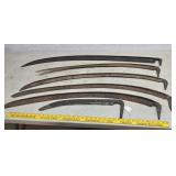 6 scythe blades all signed, 1 Isaiah blood