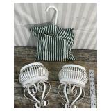 Vintage cloths pin bag and cloths pins, and metal