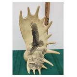 Resin antler with eagle carving