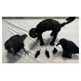 Black cat crows and mice Halloween decorations.
