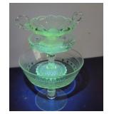 3 Glow Glass Compotes