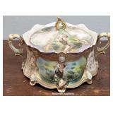 RS Prussia covered bowl - phenomenally decorated