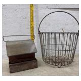 Chicken feeder and egg basket