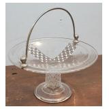 Early American Pressed Glass Cake/Fruit Basket