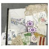 Linens- Embroidered Bedspread, Tablecloth,