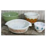 4 misc. vintage bowls amazing barn finds - Fire